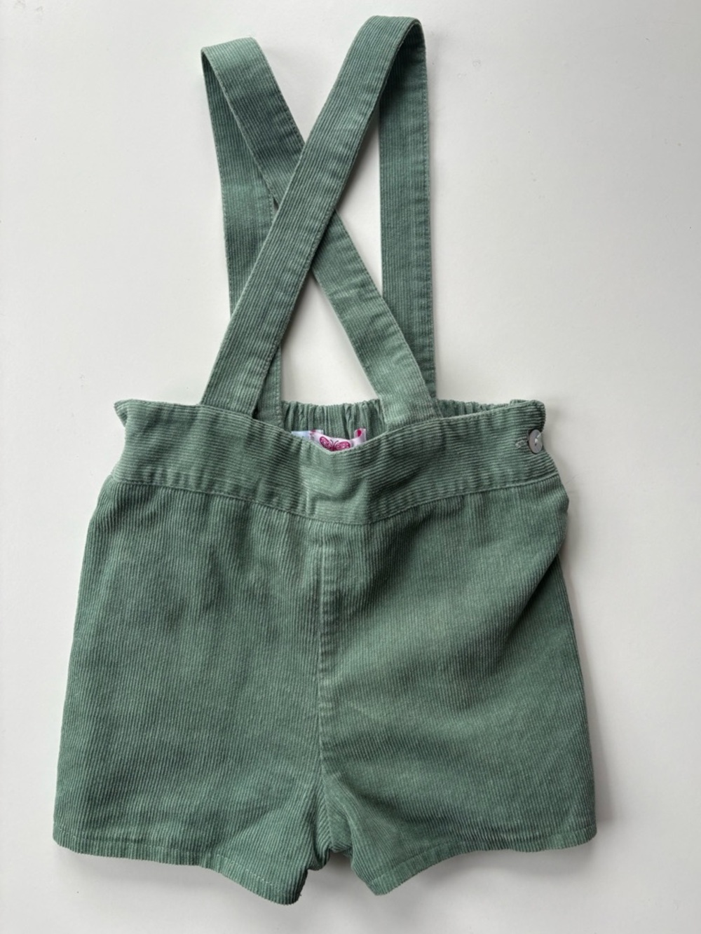 Amaia Green Corduroy Suspender Shorts